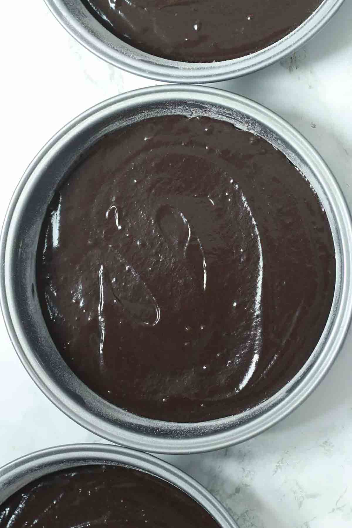 Black Cake Mix In Cake Tins