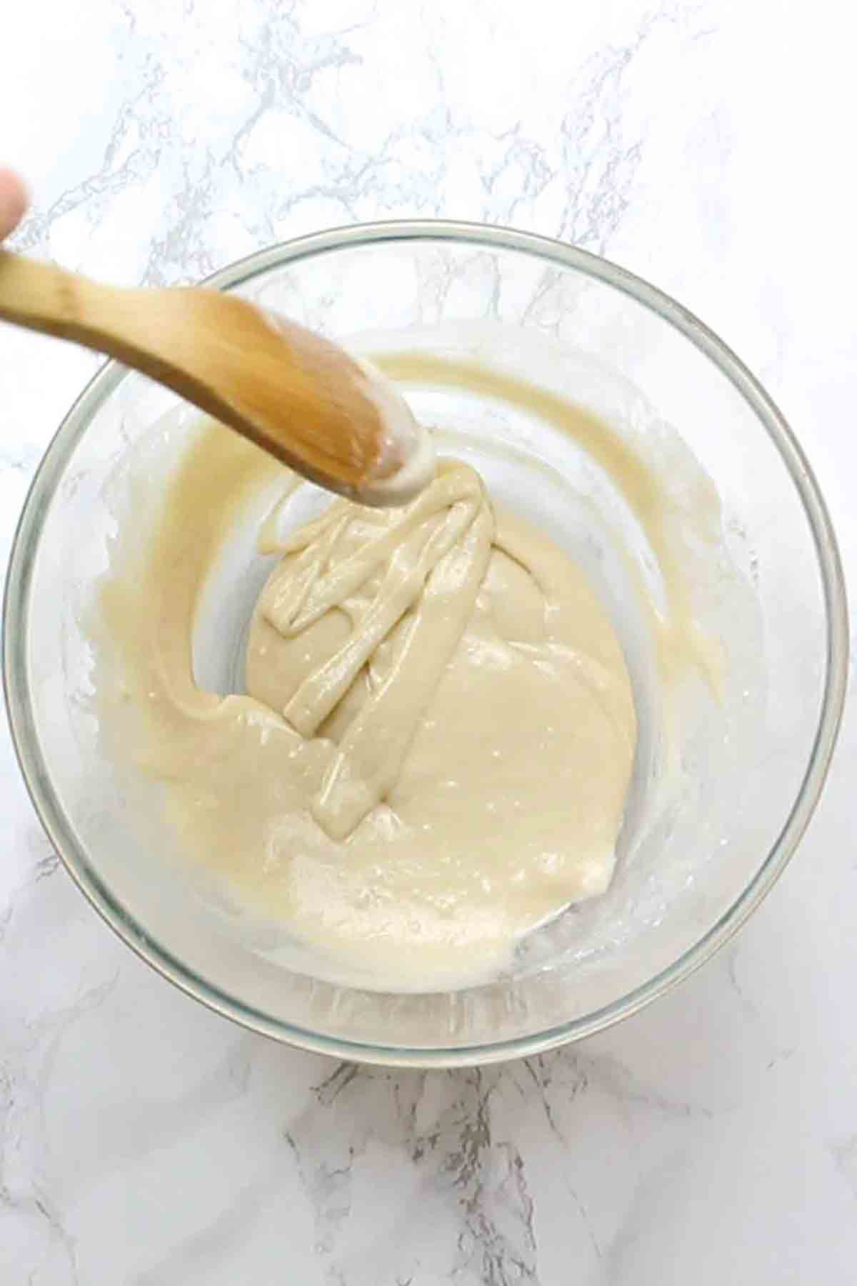 Dairy Free Vanilla Cupcake Batter In A Bowl