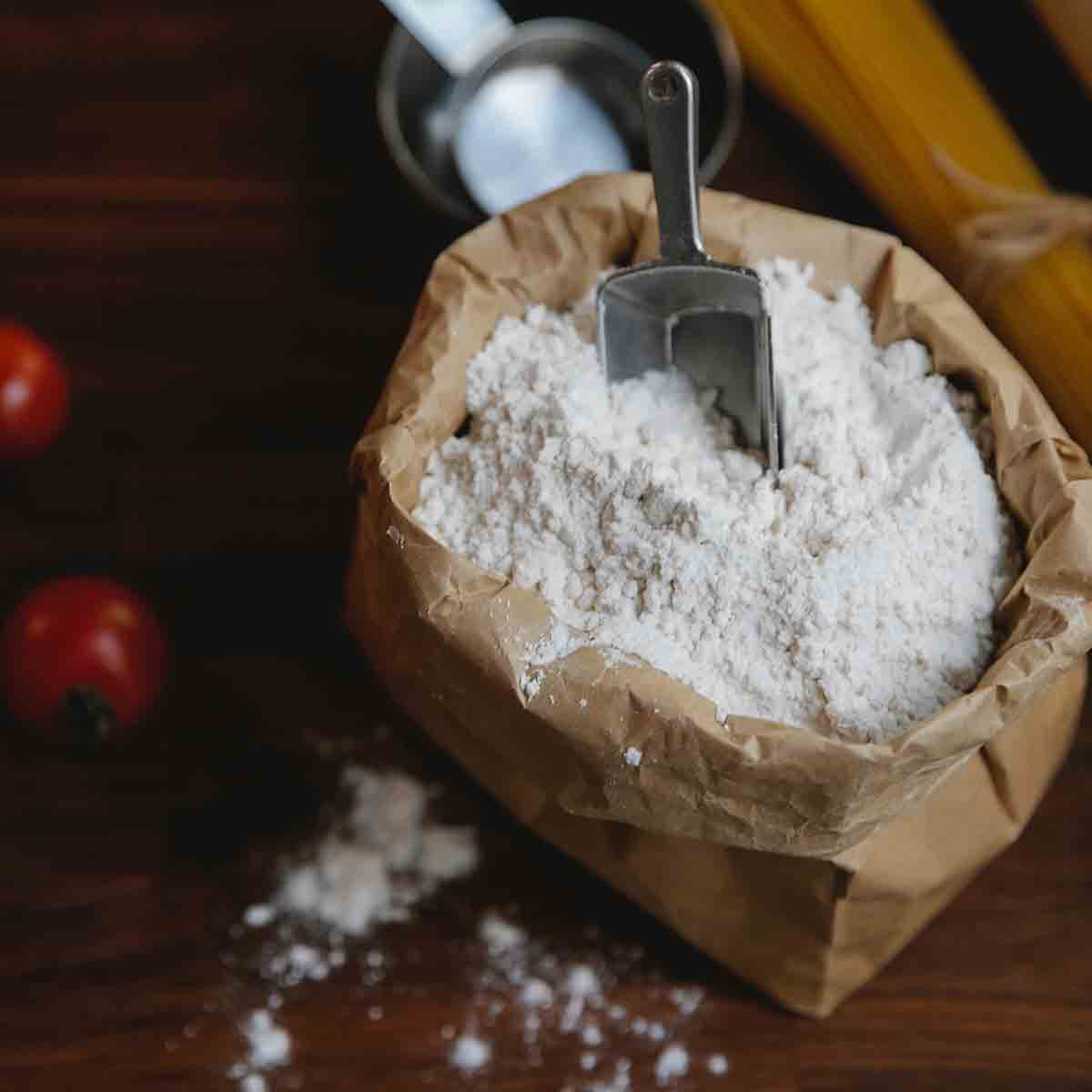 Image Of A Bag Full Of Plain Flour