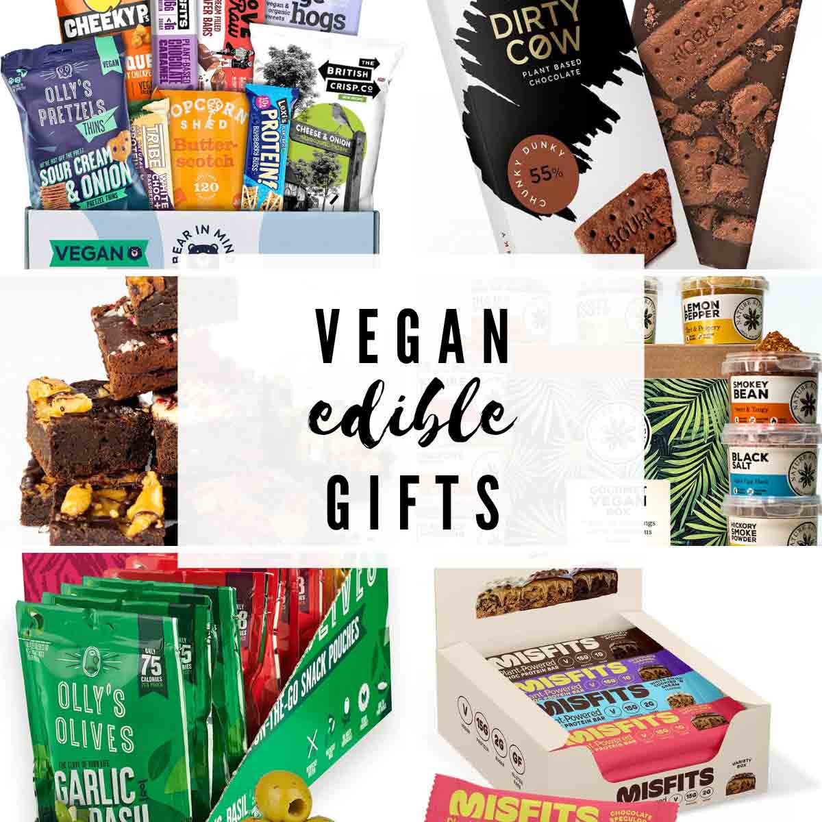 Images Of Food Gifts With Text Overlay That Reads 'vegan Edible Gifts'