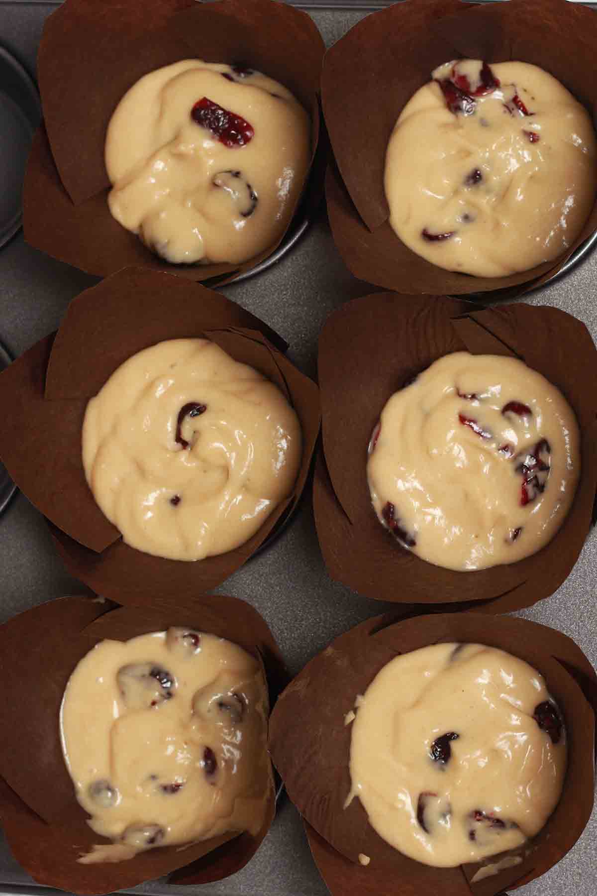 Muffin Batter In Tin Before Baking