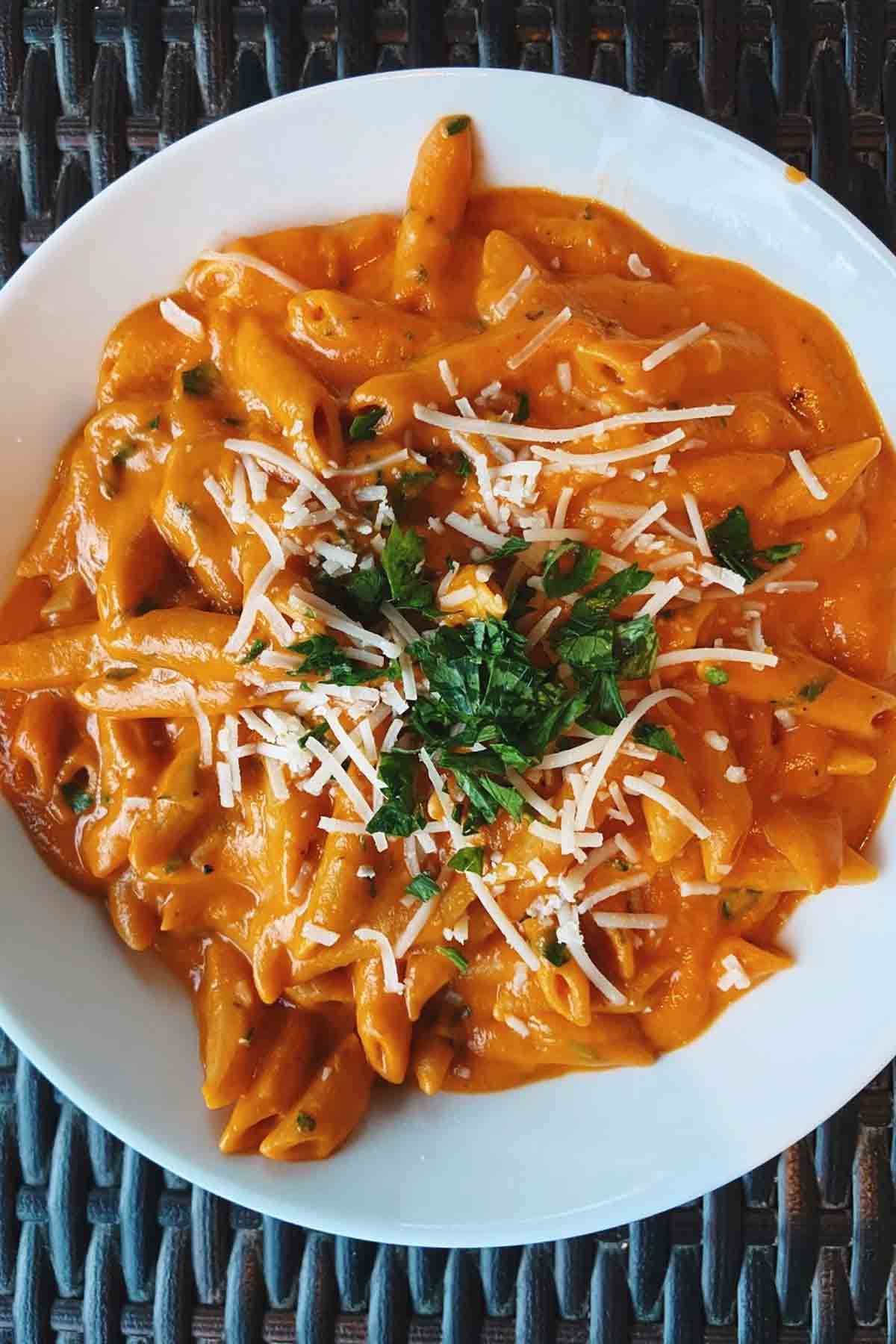 Pasta Alla Vodka vegetarian date night recipe