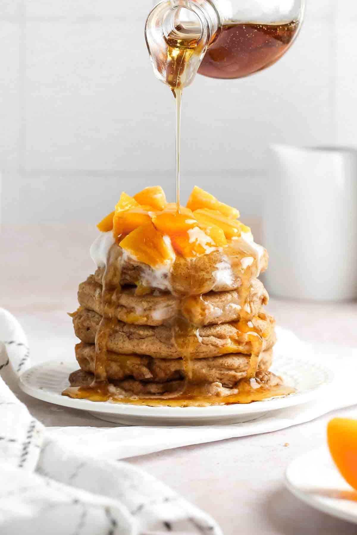 Peach Cobbler Pancakes