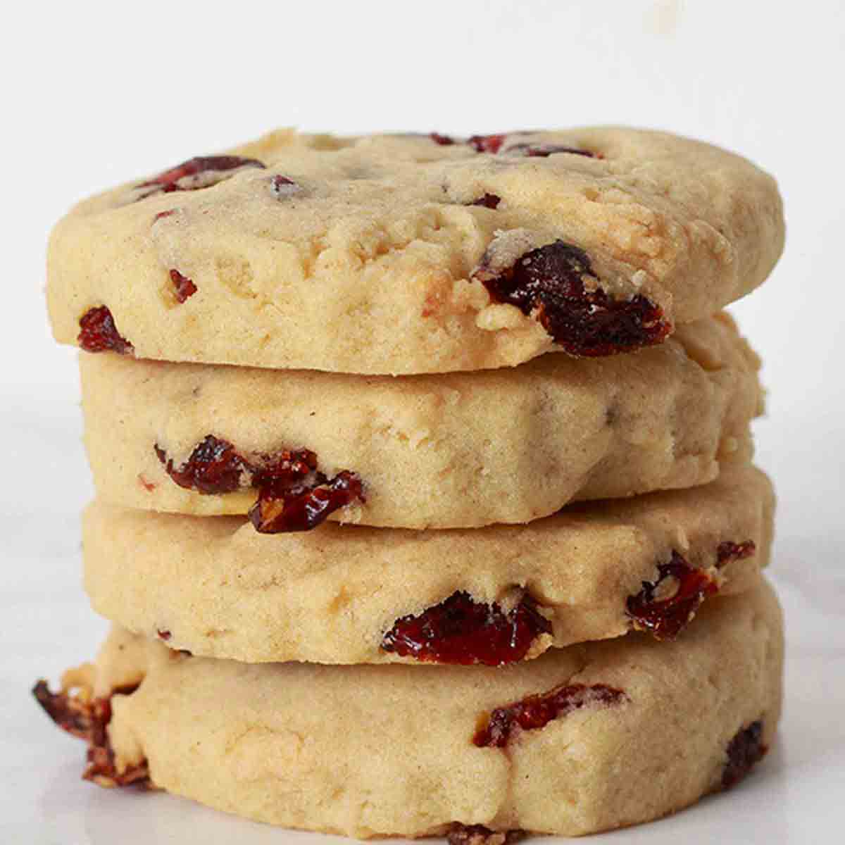 Stack Of Vegan Cranberry Shortbread