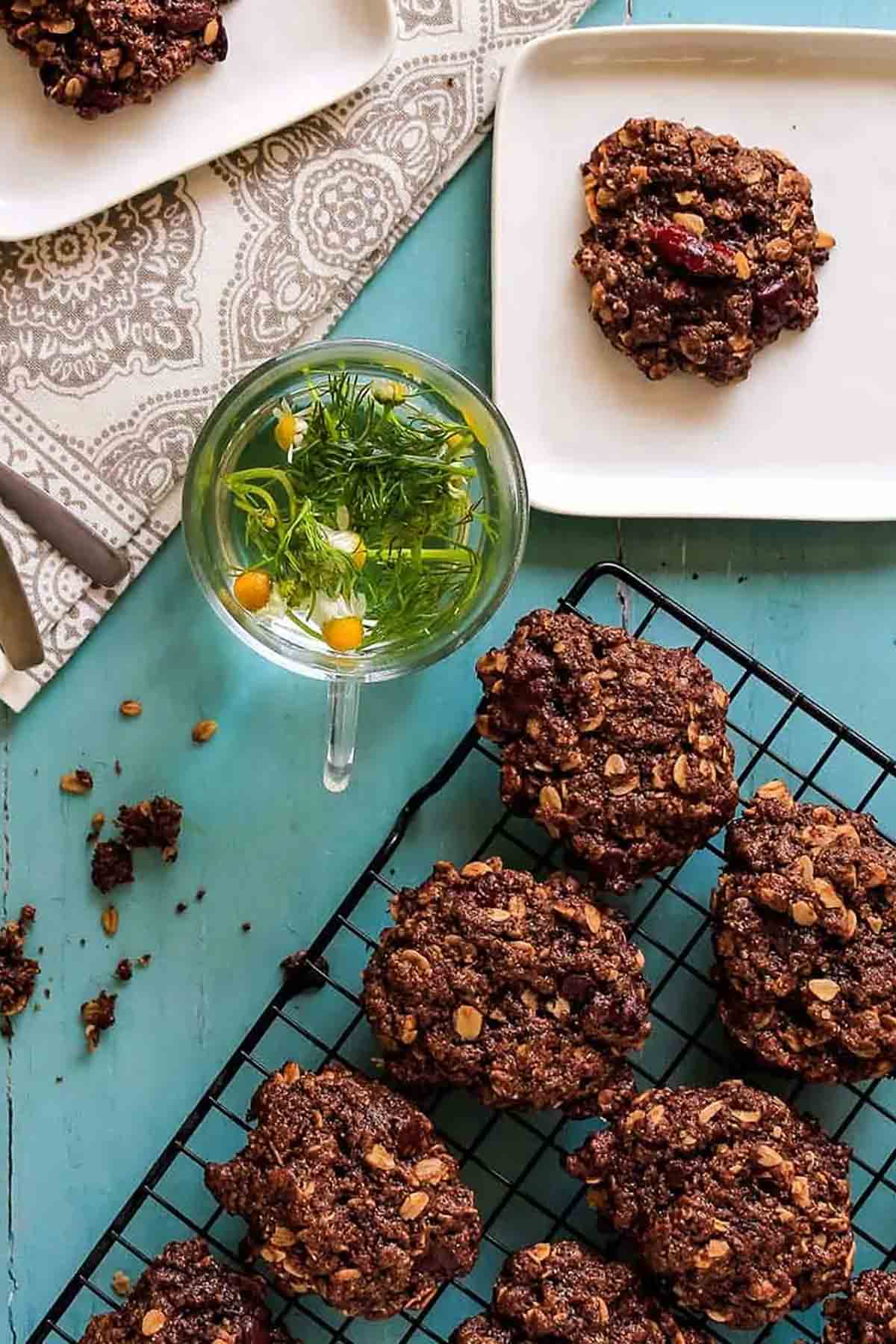 Vegan Chocolate Oatmeal Cookies