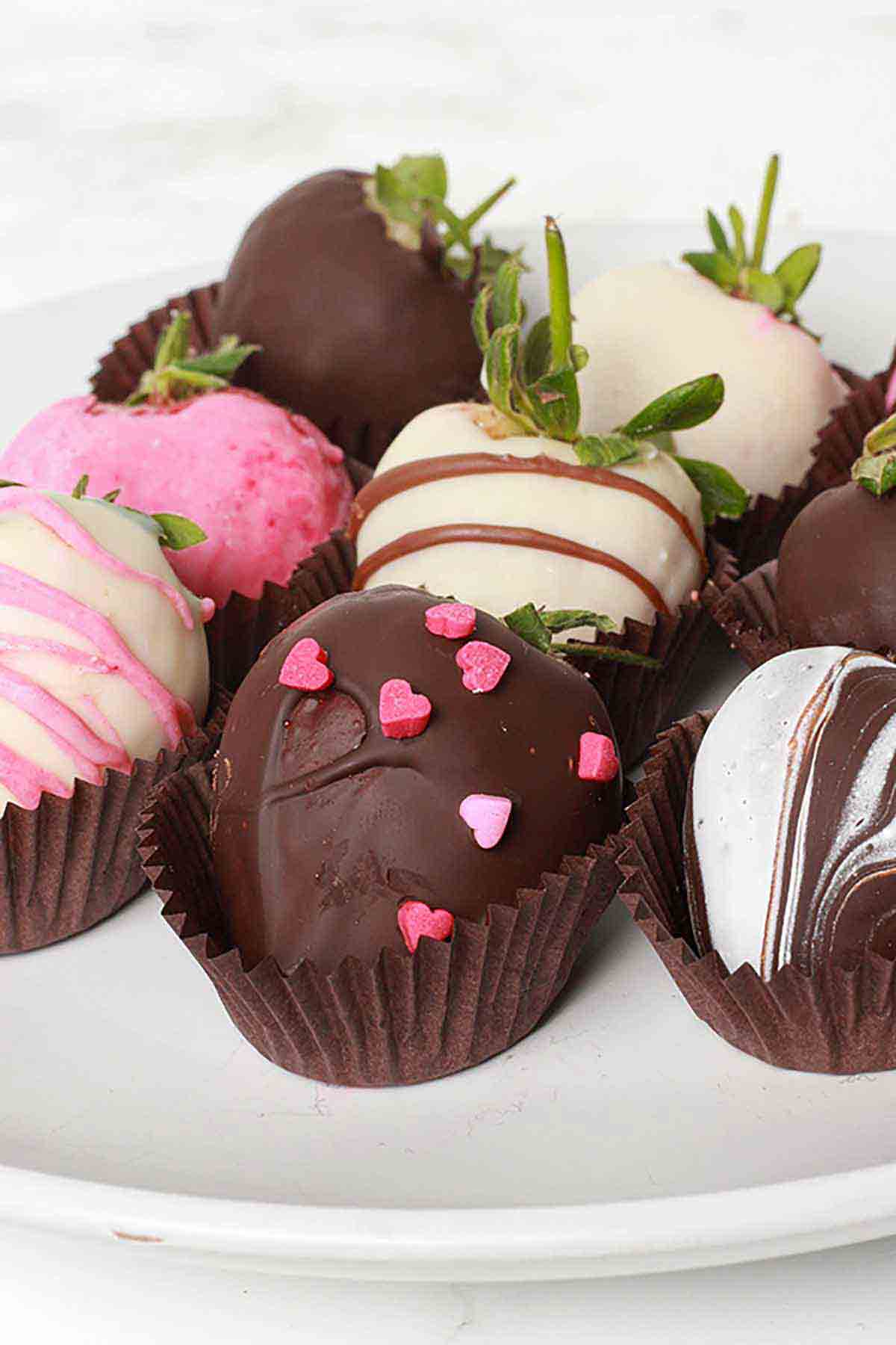 Vegan Chocolate Strawberries On A Plate