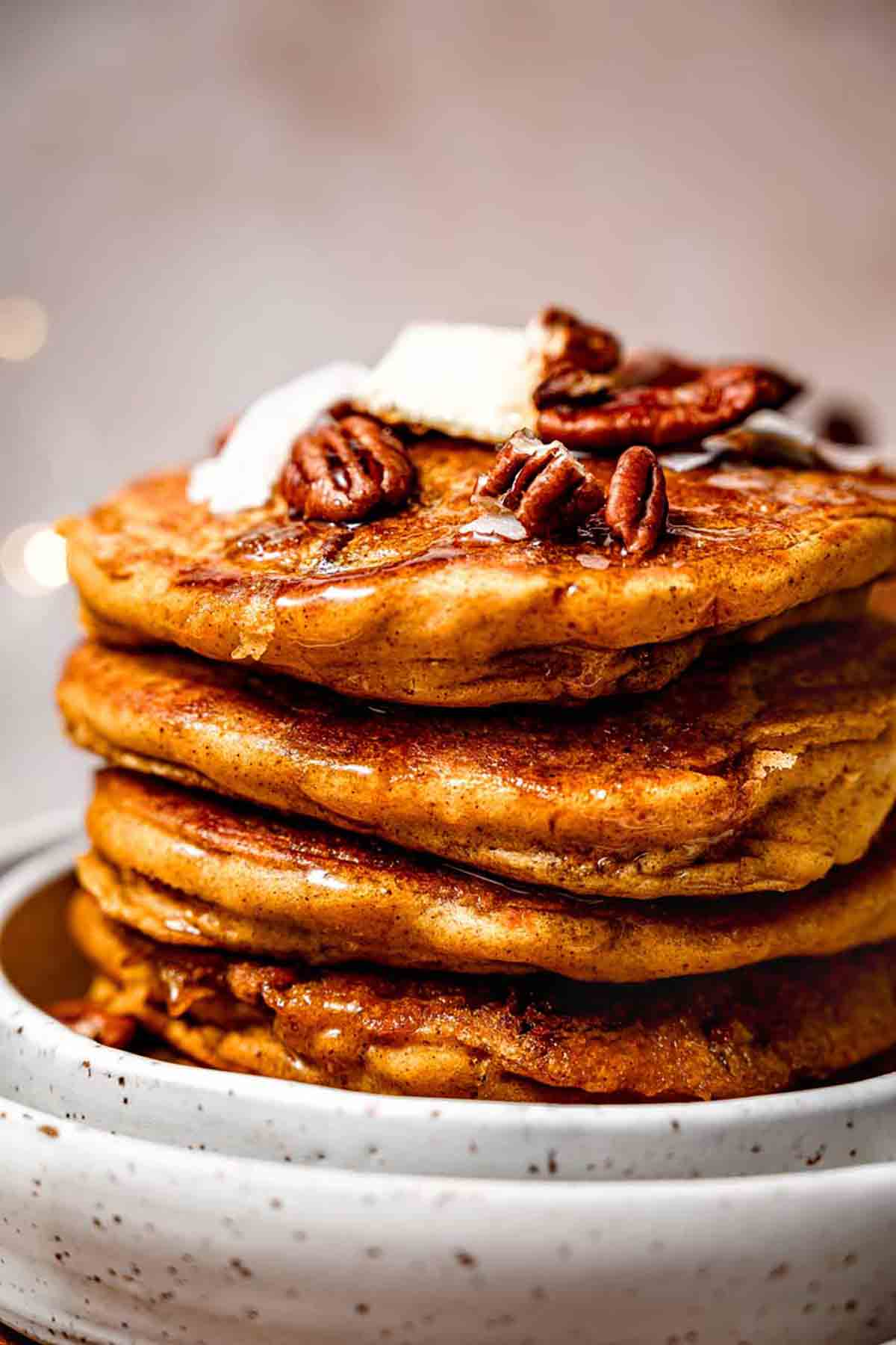 Vegan Pecan Pumpkin Pancakes