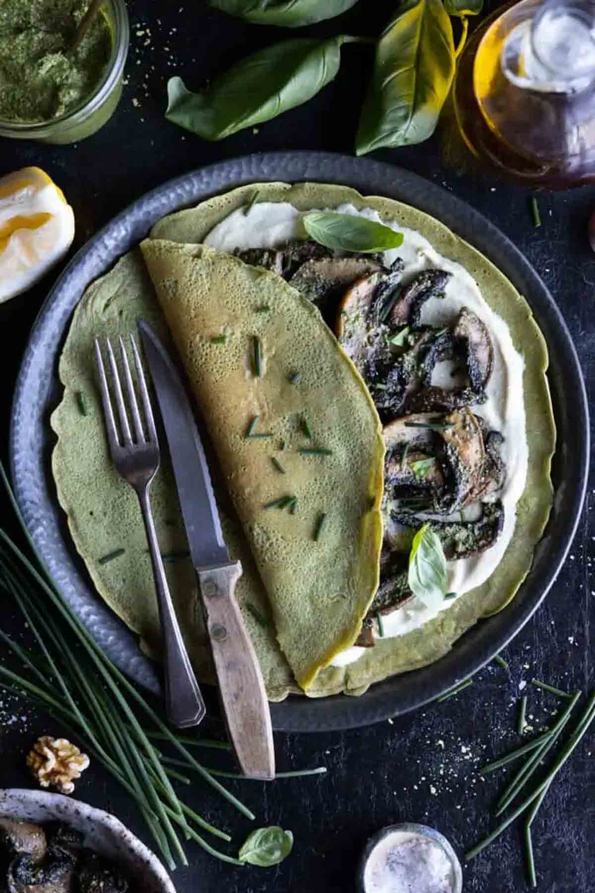Vegan Spinach Crepes