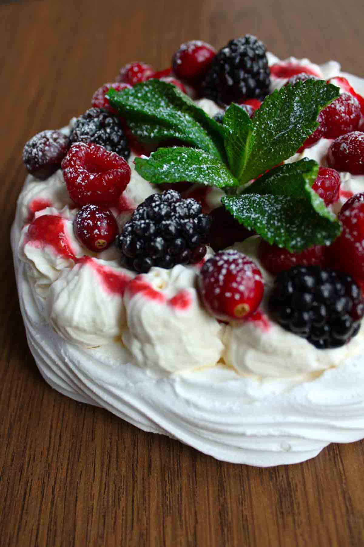 Vegan Winter Berry Pavlova Recipe