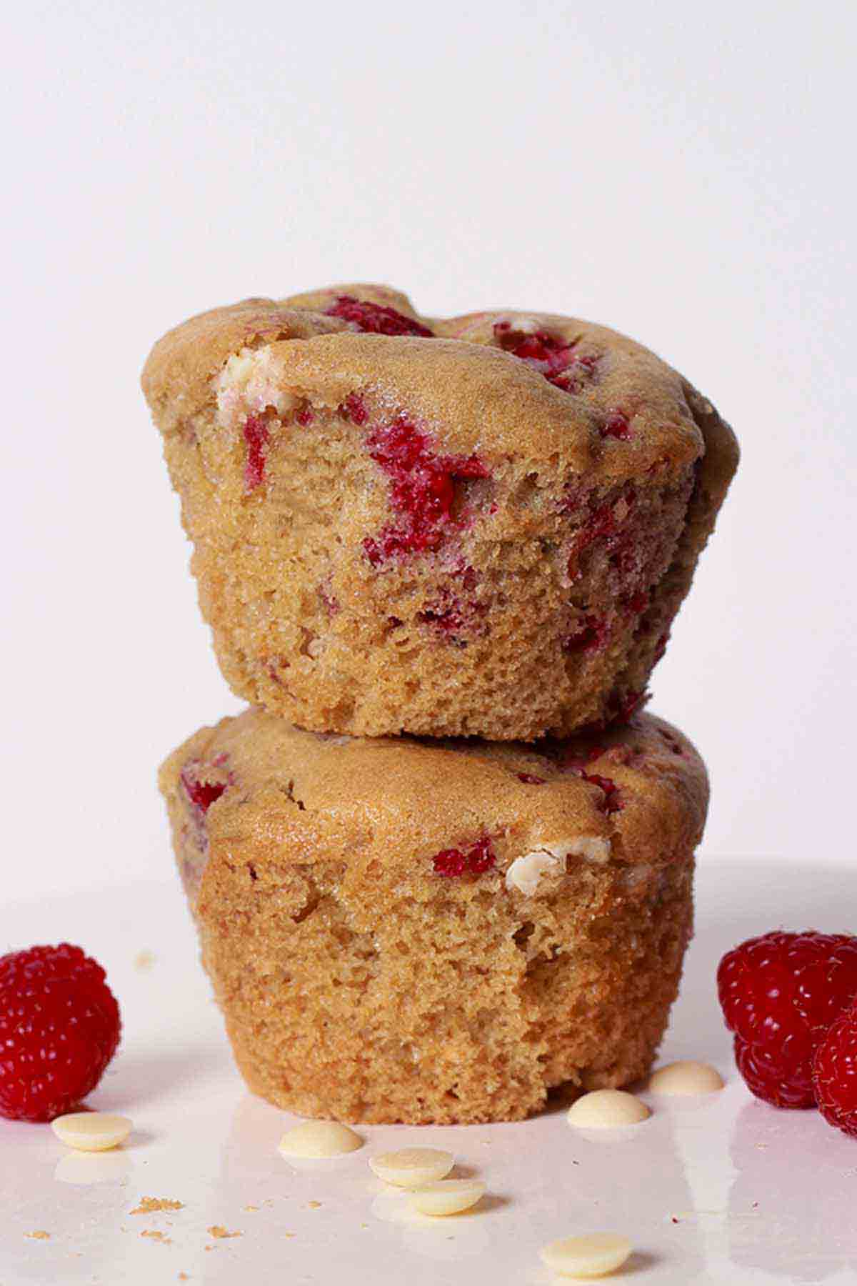 White Choc Raspberry Muffins- vegan baking recipes