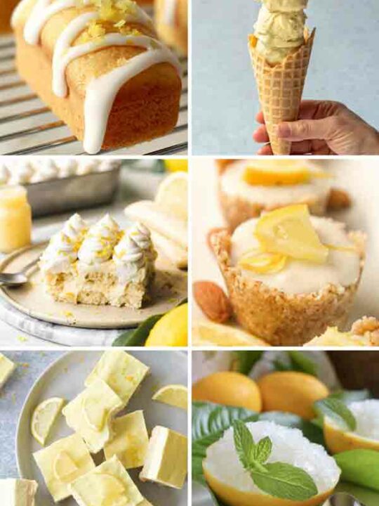 6 Vegan Lemon Dessert Recipes In A Collage