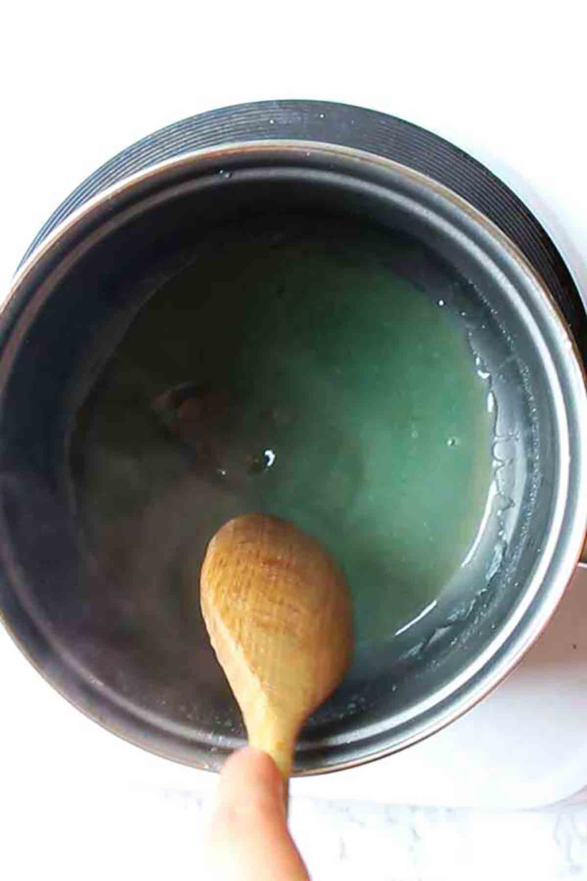 Agar Mixture Thickening In A Saucepan