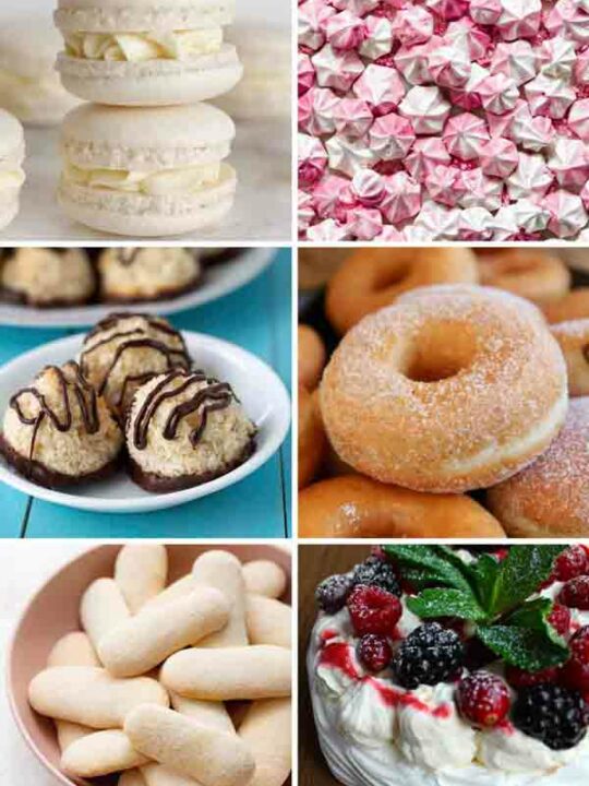 Image Collage Of 6 Vegan Aquafaba Desserts