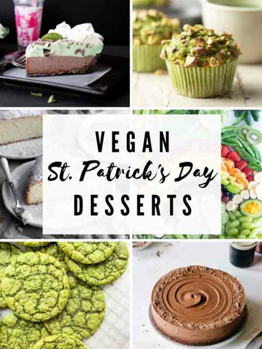 Image Collage Of 6 Vegan St Patricks Day Desserts