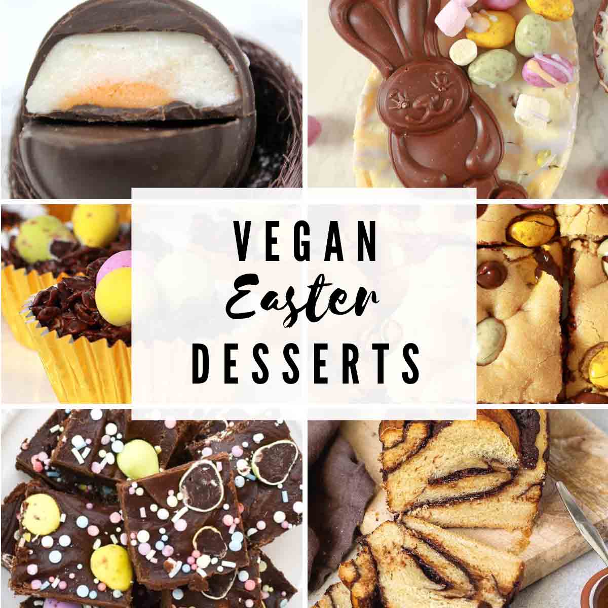 Image Collage Of Easter Desserts With Text Overlay