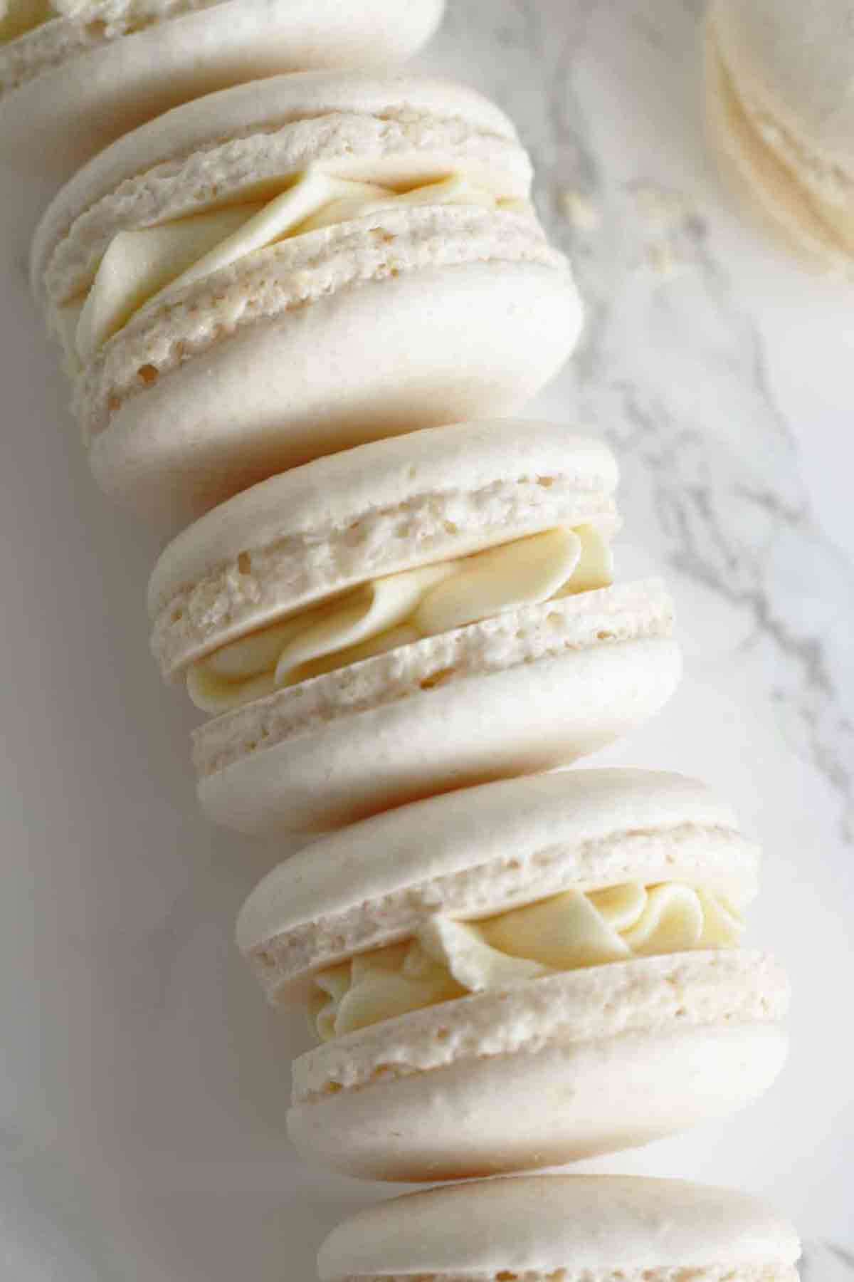 Stack Of Macarons Laying On Their Sides