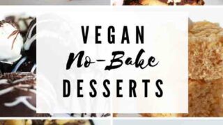Thumbnail Collage Of 6 Vegan No Bake Desserts