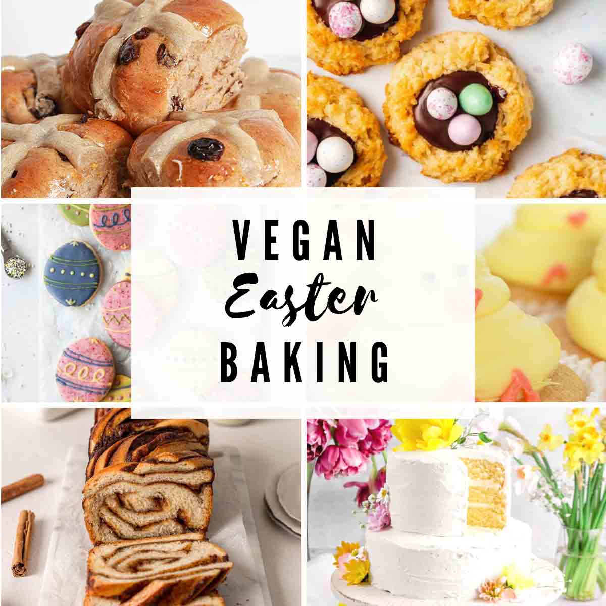 Vegan Easter Baking Images With Text Overlay