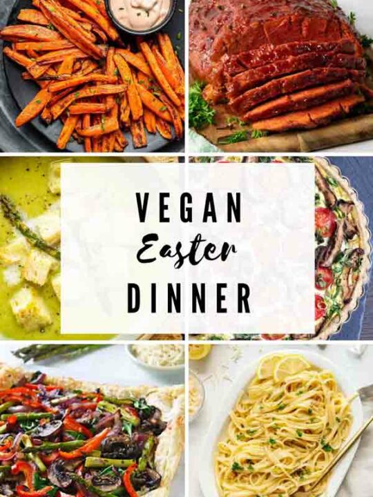 Vegan Easter Dinner Thumbnail Image Collage Of Various Recipes