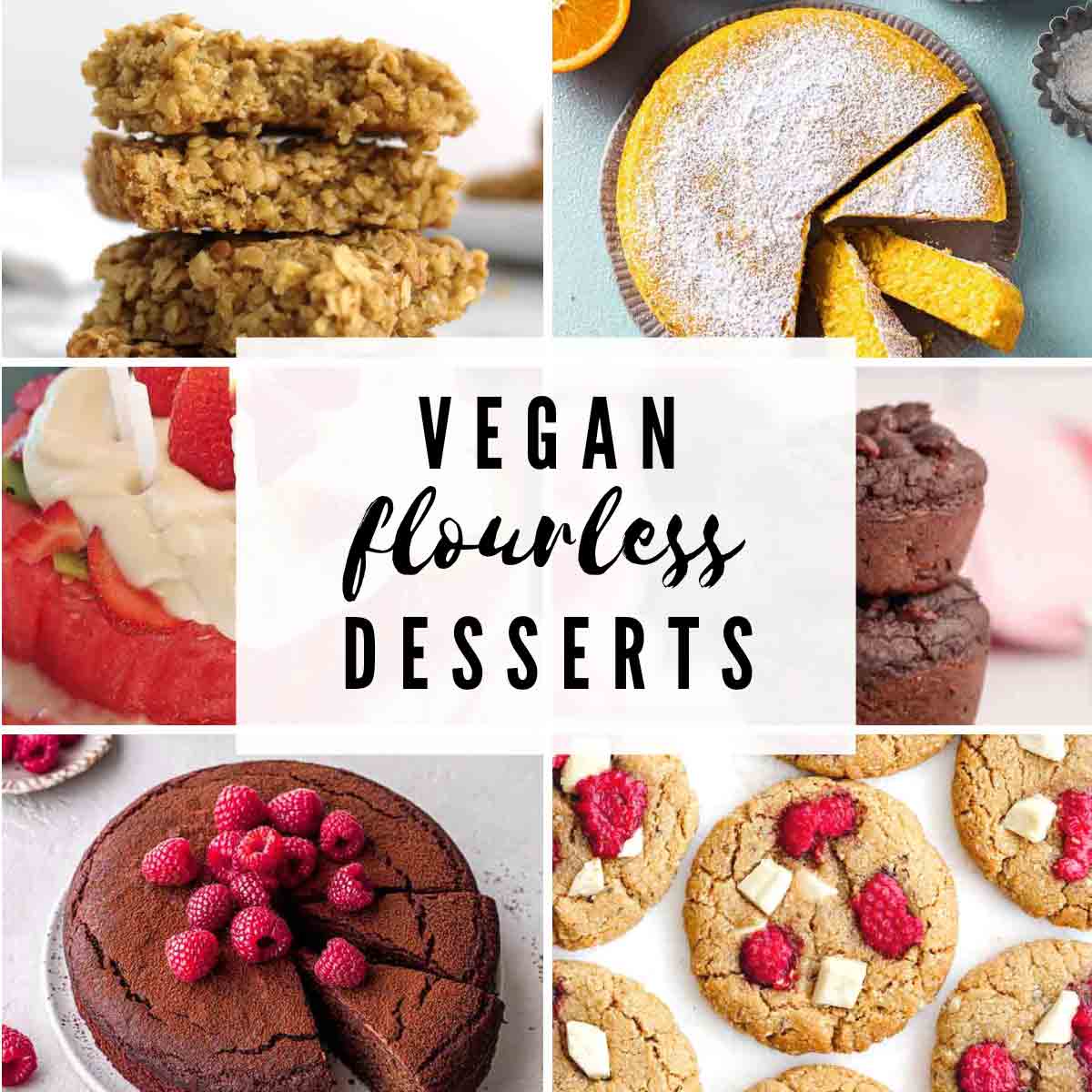 Vegan Flourless Desserts Collage