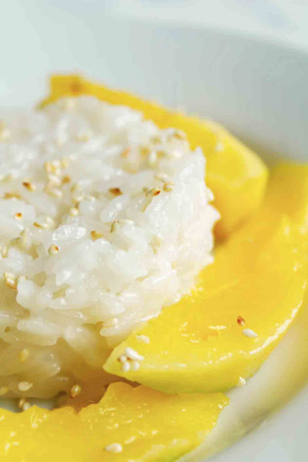 Vegan Mango Sticky Rice On A Plate