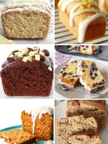 6 Different Vegan Loaf Cake Images