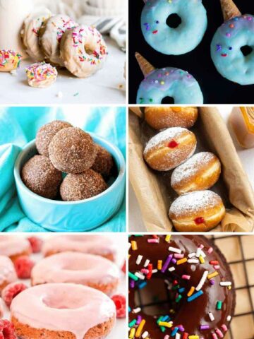 6 Images Of Different Vegan Donuts