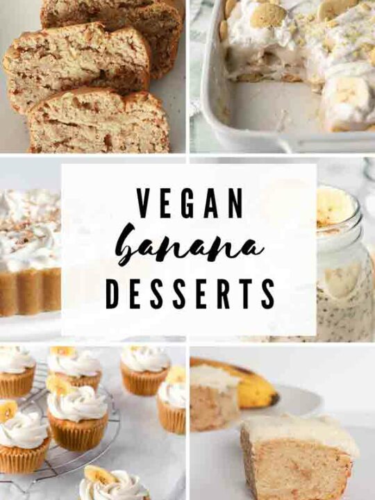 6 Images Of Vegan Banana Desserts Thumbnail Collage