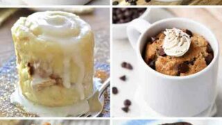 Collage Of 6 Vegan Mug Cake Images