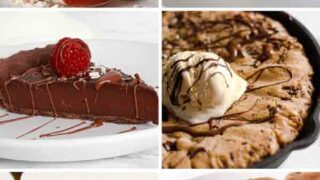 Image Collage Of 6 Vegan Dinner Party Desserts