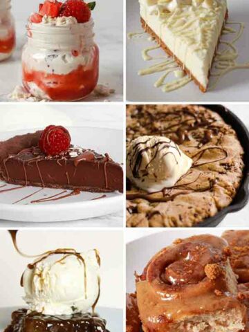 Image Collage Of 6 Vegan Dinner Party Desserts