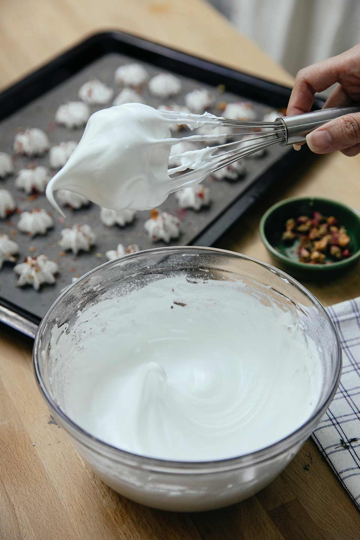 Meringue Mixture On The End Of A Whisk