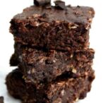 Stack Of Oil Free Vegan Black Bean Brownies