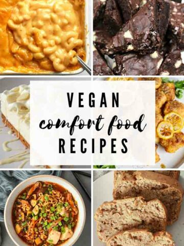 Thumbnail Collage Of Vegan Comfort Food Recipes