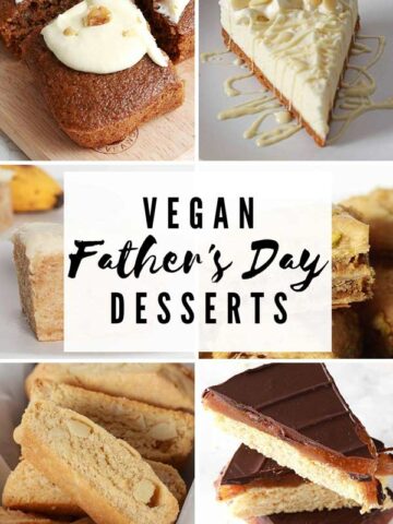 Thumbnail Collage Of Vegan Fathers Day Desserts