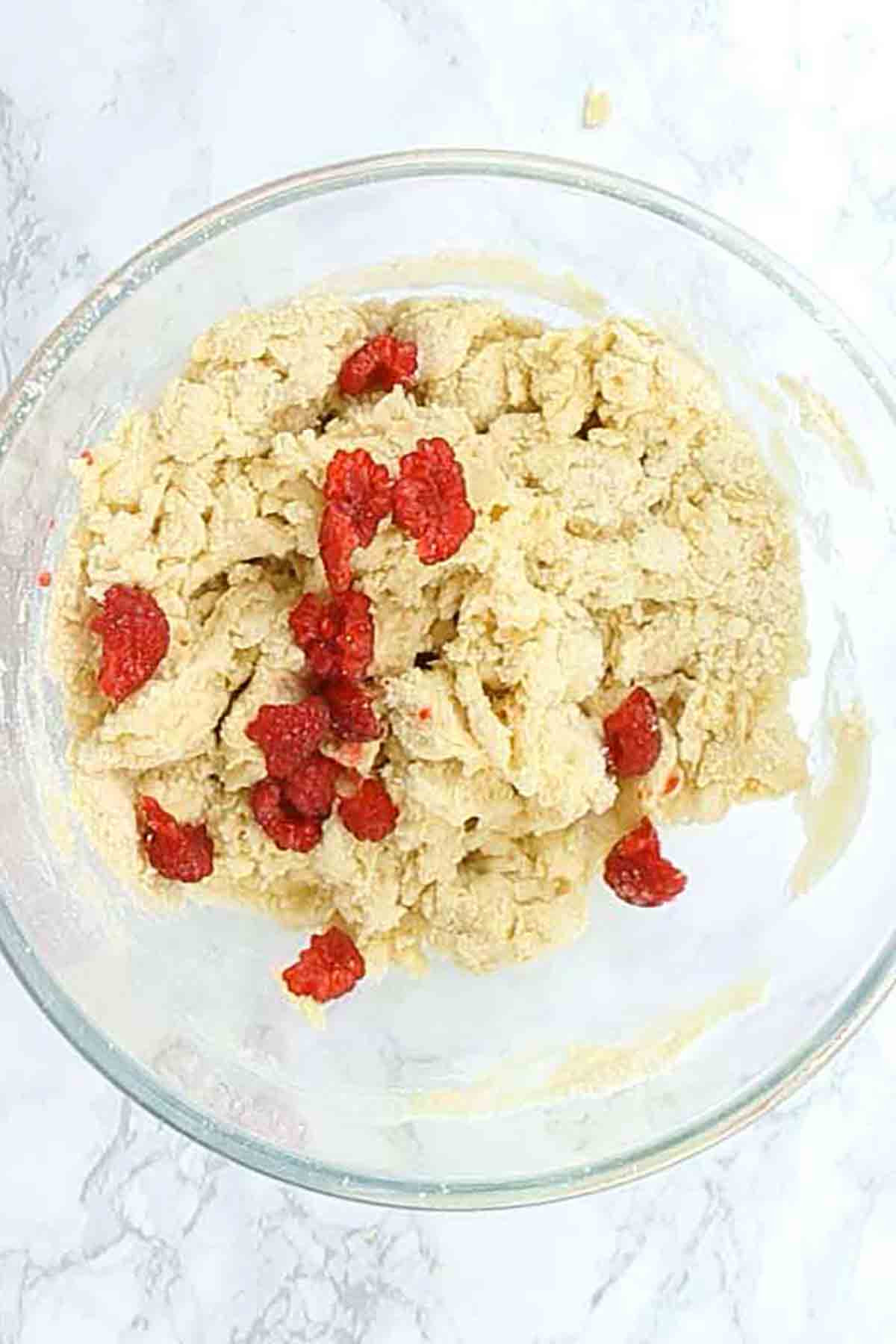 A Bowl Of Scone Dough Before Pressing Together