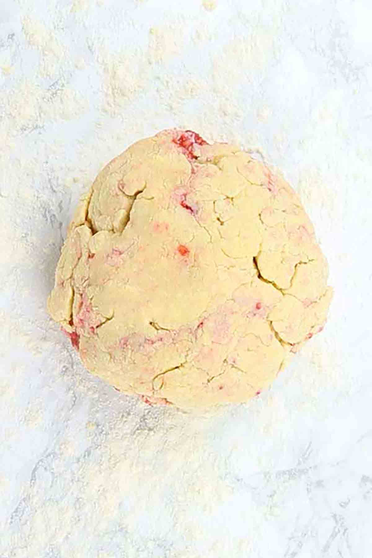 Ball Of Raspberry Scone Dough