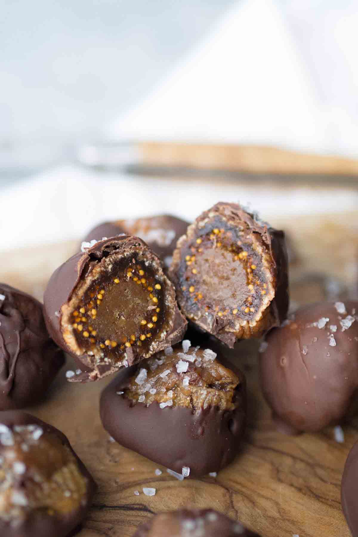 Date Stuffed Chocolate Figs