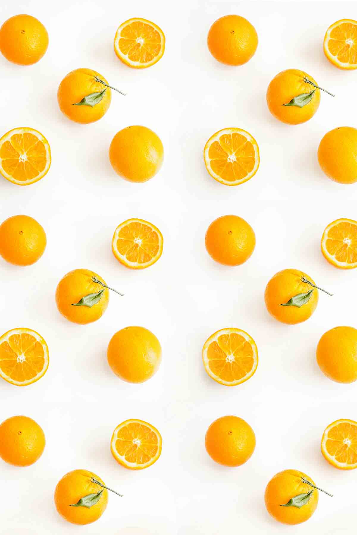 Oranges On A White Background