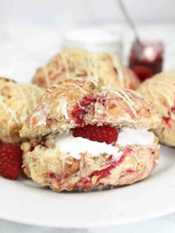Thumbnail Image Of Dairy Free Raspberry Scones On A Plate