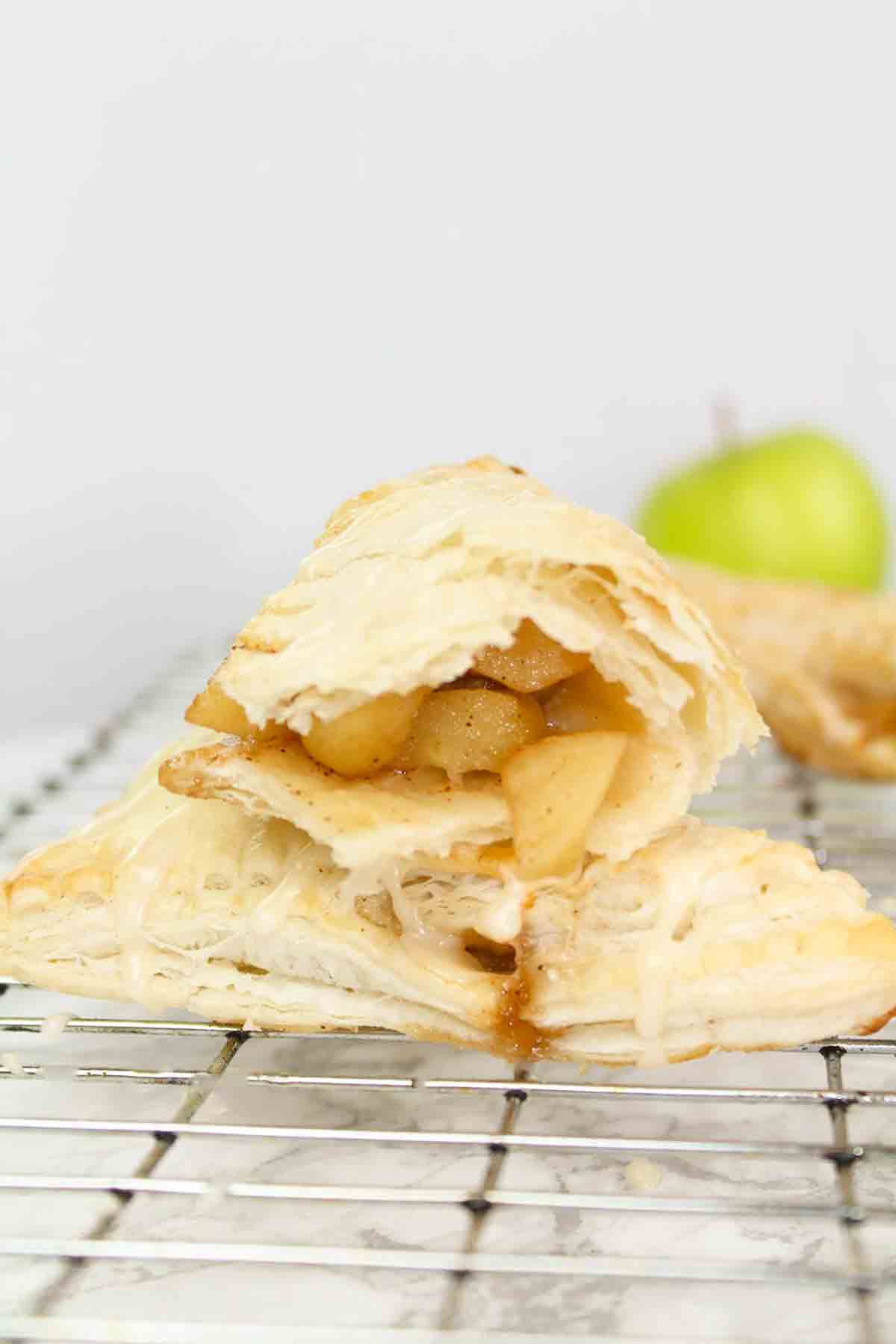Vegan Apple Turnovers On A Wire Rack