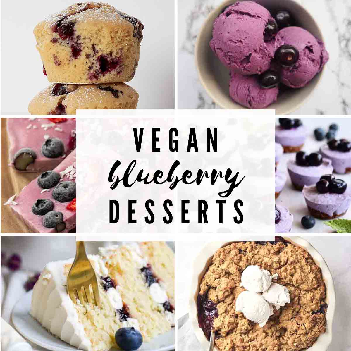 Vegan Blueberry Desserts Images With Text Overlay