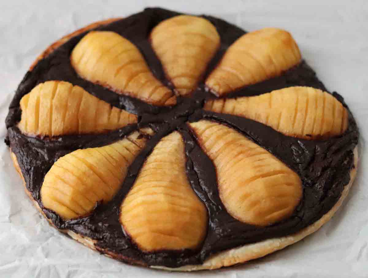 Vegan Gluten Free Pear And Chocolate Tart