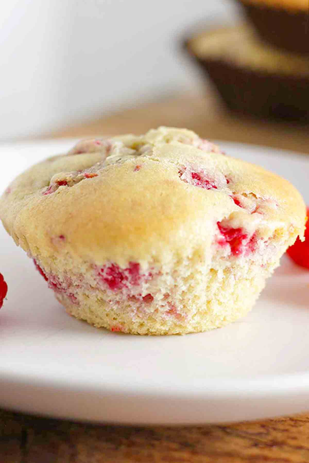 A Single Eggless Raspberry Muffin