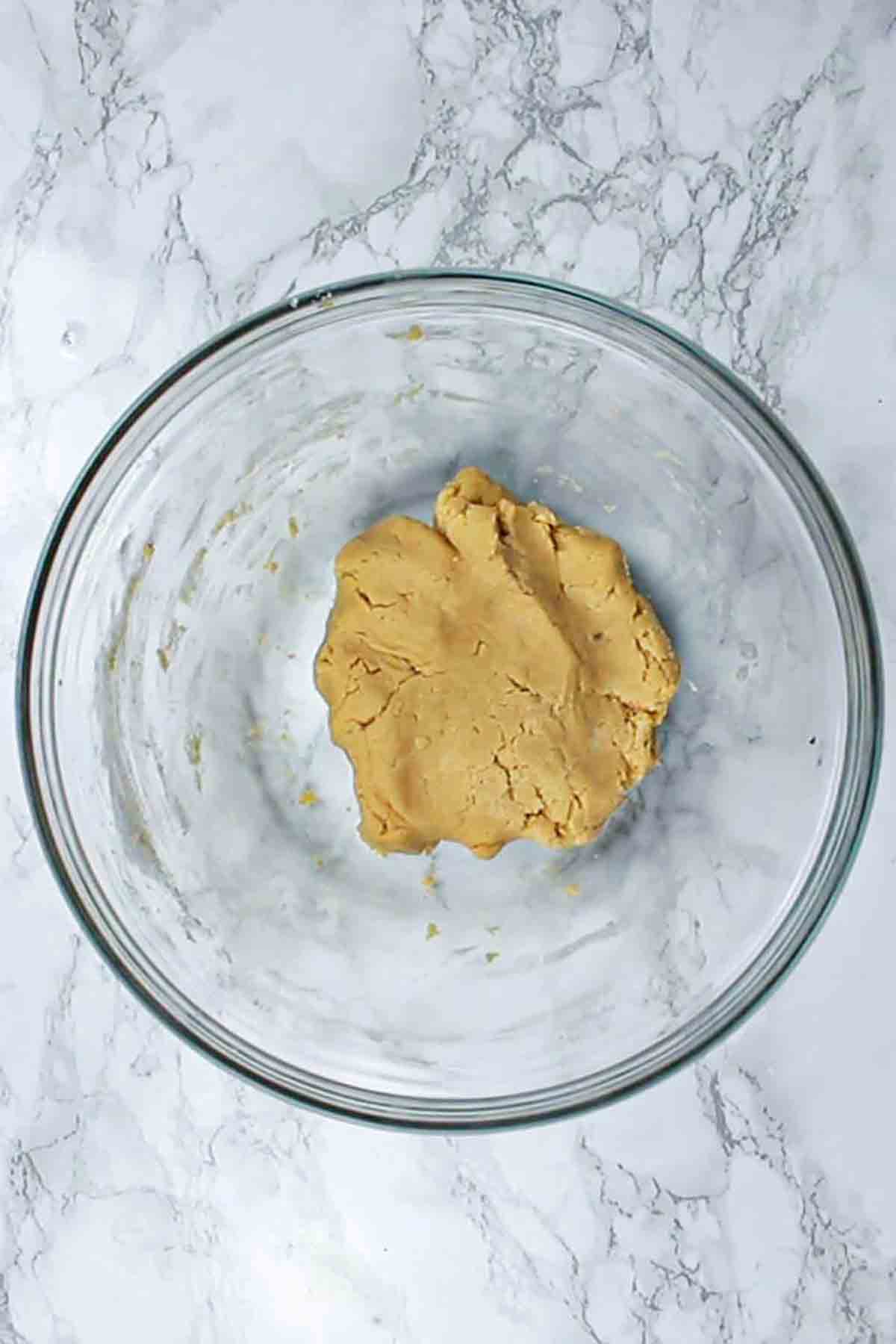 Ball Of Eggless Cookie Dough In  A Bowl