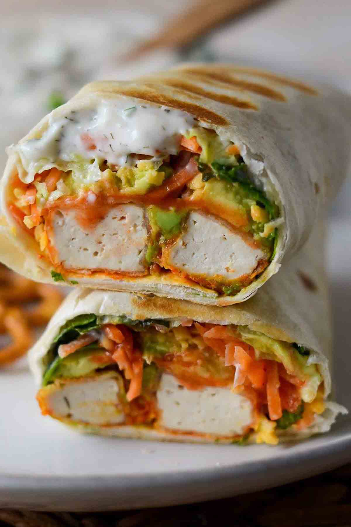 Buffalo Tofu Wraps