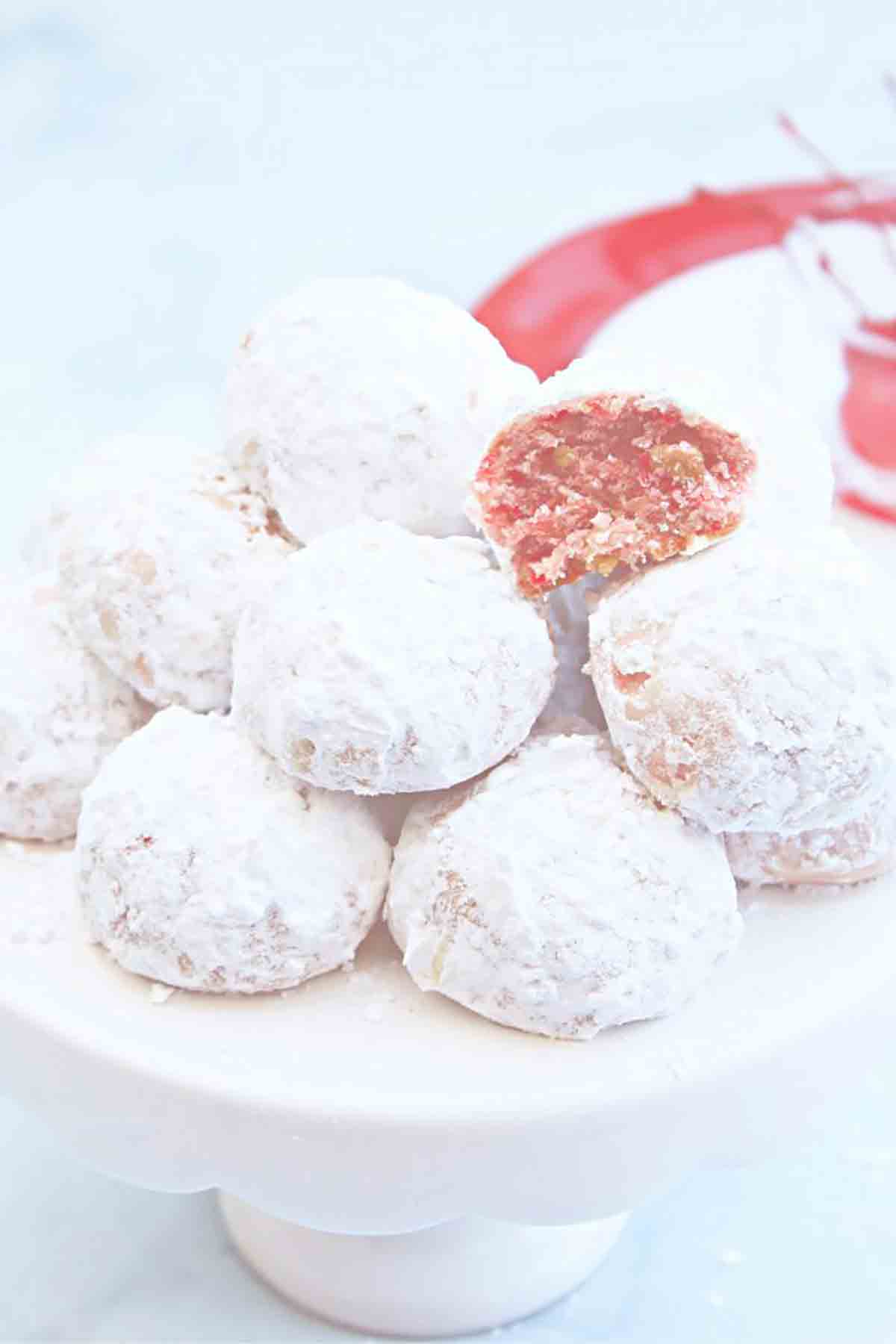 Cherry Snowball Cookies