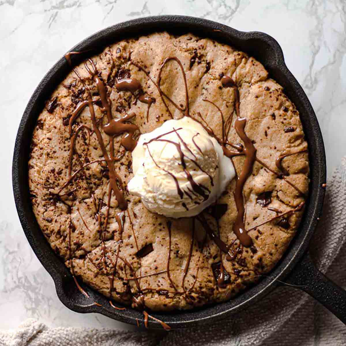 Overhead Shot Of Pizza Hut Cookie Dough Copycat Recipe