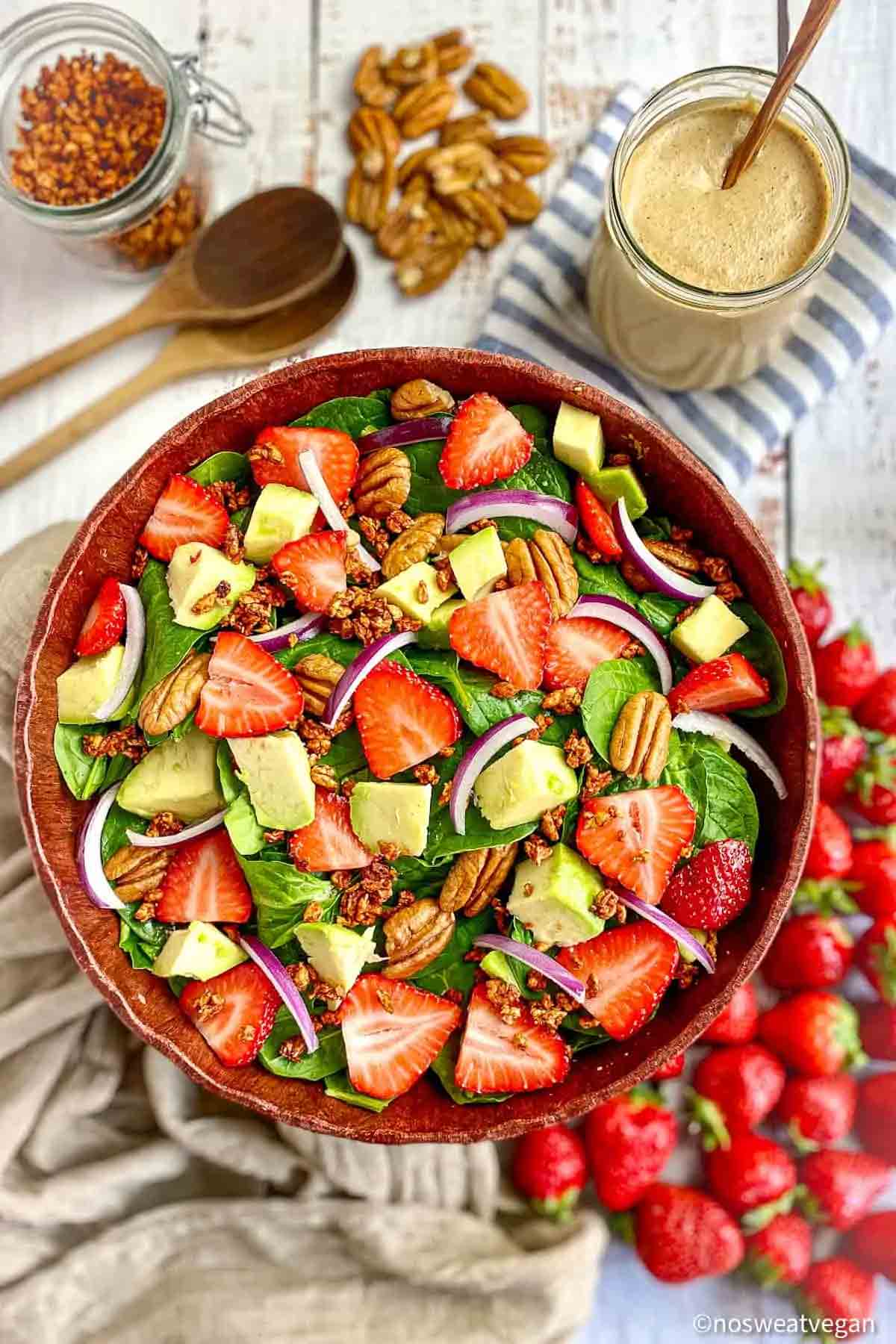 Spinach Strawberry Avocado Salad