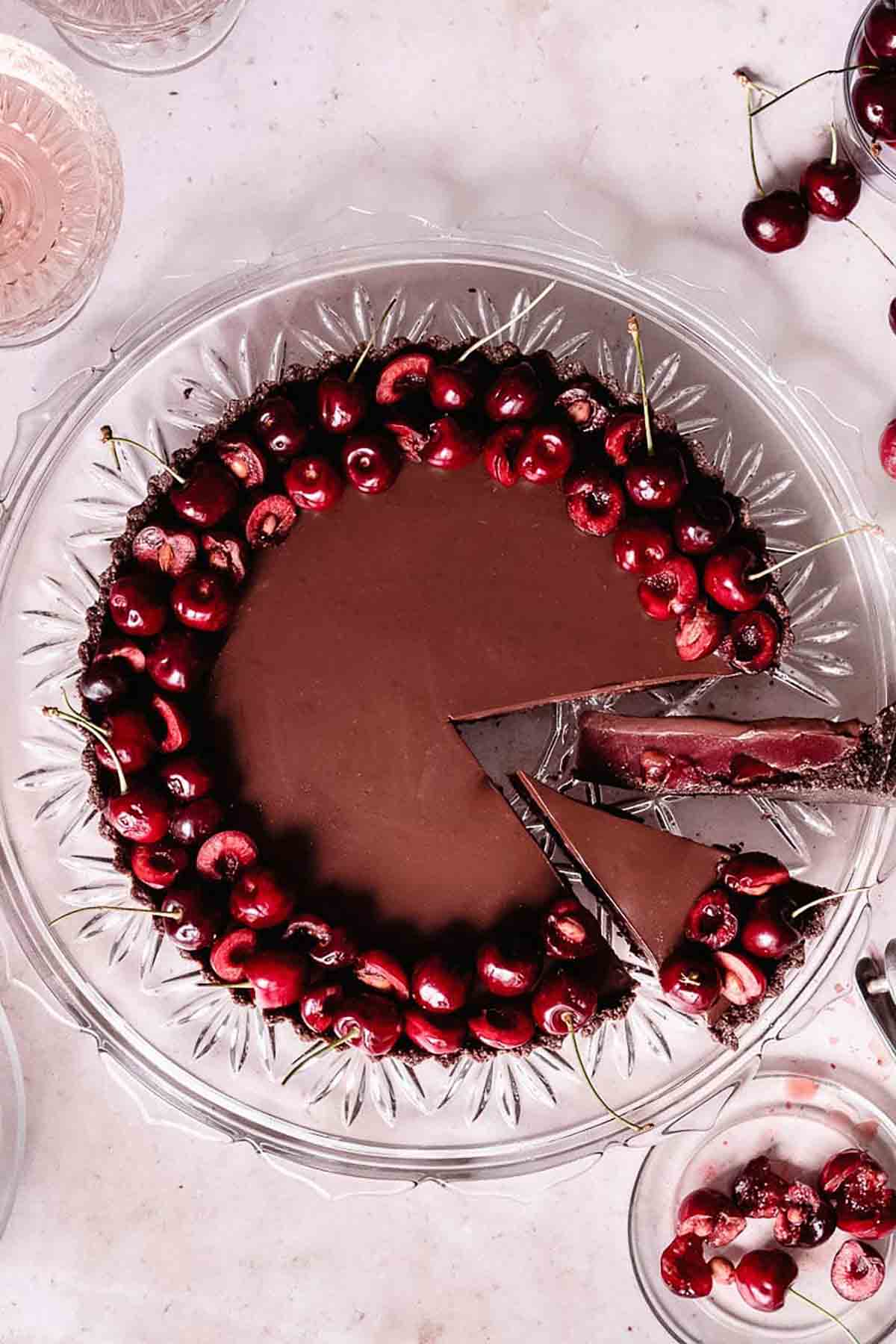 Vegan Chocolate Cherry Cheesecake